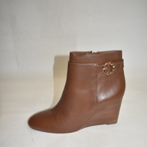 Tory Burch Sophia Wedge Heel Bootie Brown Size 11 - Picture 5 of 10